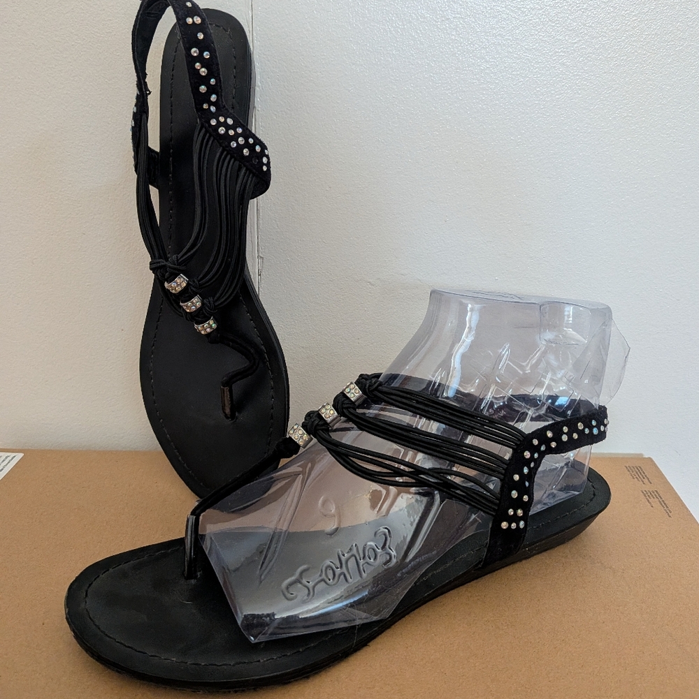 Madden Girl Black Sequin Sandals